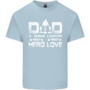 Fathers Day Son Hero Daughter Love Dad Mens Cotton T-Shirt Tee Top Light Blue
