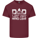 Fathers Day Son Hero Daughter Love Dad Mens Cotton T-Shirt Tee Top Maroon