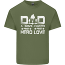 Fathers Day Son Hero Daughter Love Dad Mens Cotton T-Shirt Tee Top Military Green
