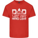 Fathers Day Son Hero Daughter Love Dad Mens Cotton T-Shirt Tee Top Red
