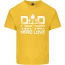 Fathers Day Son Hero Daughter Love Dad Mens Cotton T-Shirt Tee Top Yellow