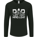 Fathers Day Son Hero Daughter Love Dad Mens Long Sleeve T-Shirt Black