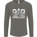 Fathers Day Son Hero Daughter Love Dad Mens Long Sleeve T-Shirt Charcoal