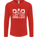 Fathers Day Son Hero Daughter Love Dad Mens Long Sleeve T-Shirt Red