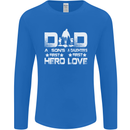 Fathers Day Son Hero Daughter Love Dad Mens Long Sleeve T-Shirt Royal Blue