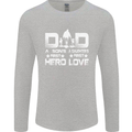 Fathers Day Son Hero Daughter Love Dad Mens Long Sleeve T-Shirt Sports Grey