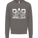 Fathers Day Son Hero Daughter Love Dad Mens Sweatshirt Jumper Charcoal