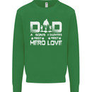Fathers Day Son Hero Daughter Love Dad Mens Sweatshirt Jumper Irish Green