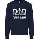 Fathers Day Son Hero Daughter Love Dad Mens Sweatshirt Jumper Navy Blue