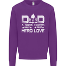 Fathers Day Son Hero Daughter Love Dad Mens Sweatshirt Jumper Purple