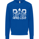 Fathers Day Son Hero Daughter Love Dad Mens Sweatshirt Jumper Royal Blue