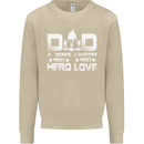 Fathers Day Son Hero Daughter Love Dad Mens Sweatshirt Jumper Sand
