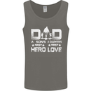 Fathers Day Son Hero Daughter Love Dad Mens Vest Tank Top Charcoal