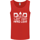 Fathers Day Son Hero Daughter Love Dad Mens Vest Tank Top Red