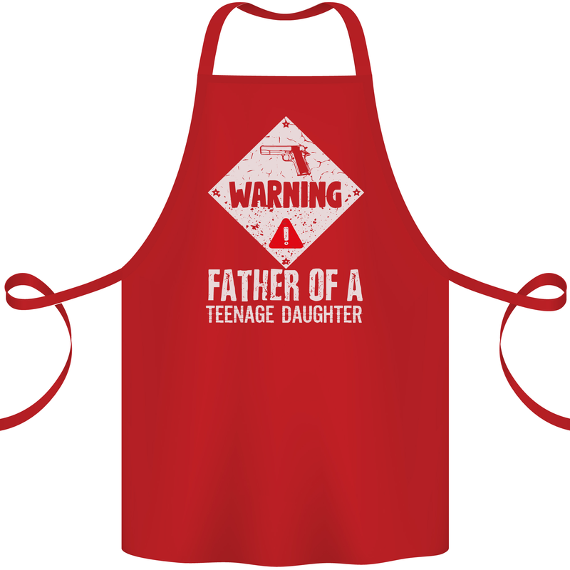 Fathers Day Teenage Daughter Funny Dad Cotton Apron 100% Organic Red