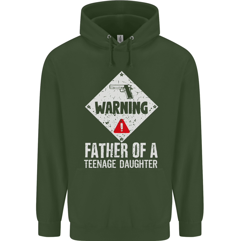 Fathers Day Teenage Daughter Funny Dad Mens 80% Cotton Hoodie Forest Green