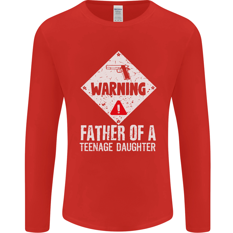Fathers Day Teenage Daughter Funny Dad Mens Long Sleeve T-Shirt Red
