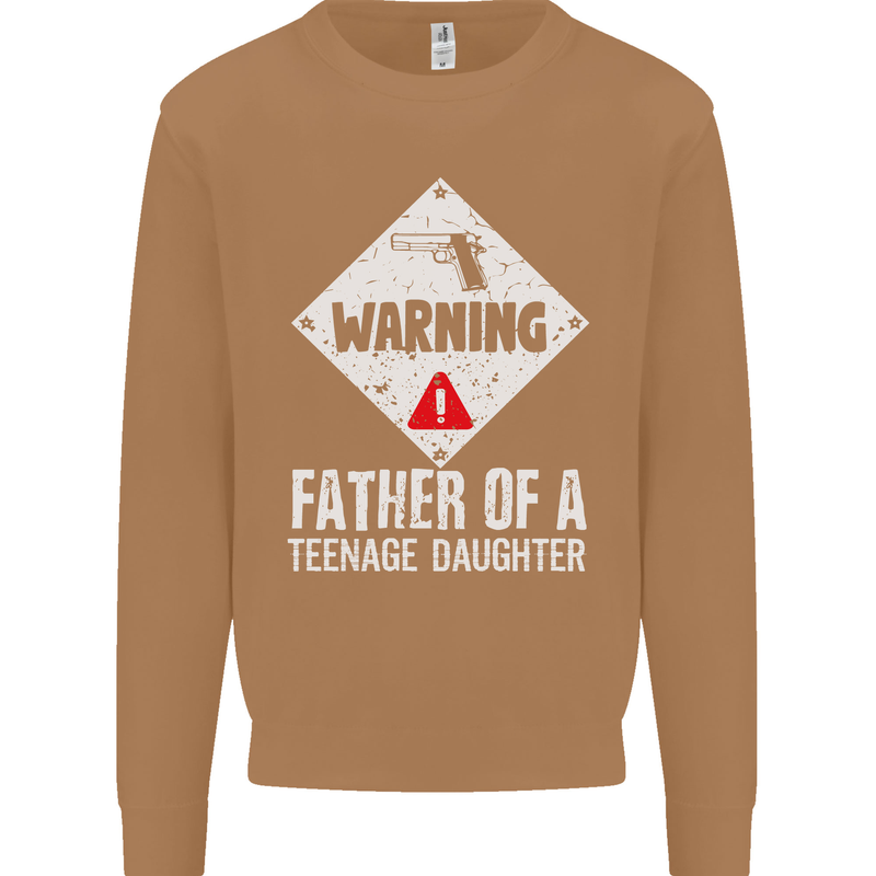 Fathers Day Teenage Daughter Funny Dad Mens Sweatshirt Jumper Caramel Latte