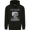 Fathor Funny Fathers Day Viking Ship Childrens Kids Hoodie Black