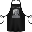 Fathor Funny Fathers Day Viking Ship Cotton Apron 100% Organic Black
