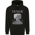 Fathor Funny Fathers Day Viking Ship Mens 80% Cotton Hoodie Black