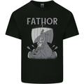Fathor Funny Fathers Day Viking Ship Mens Cotton T-Shirt Tee Top Black