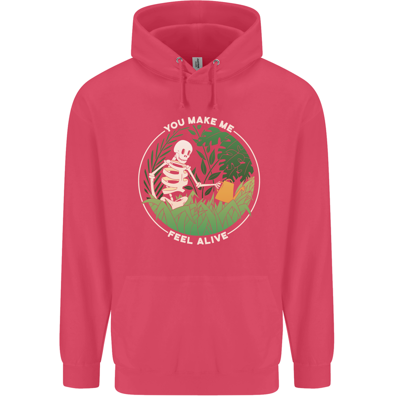 Feel Alive Gardening Gardener Plants Skull Childrens Kids Hoodie Heliconia