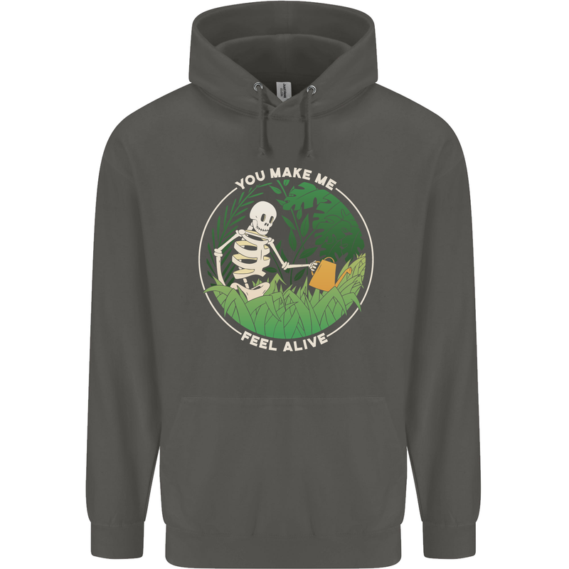 Feel Alive Gardening Gardener Plants Skull Childrens Kids Hoodie Storm Grey