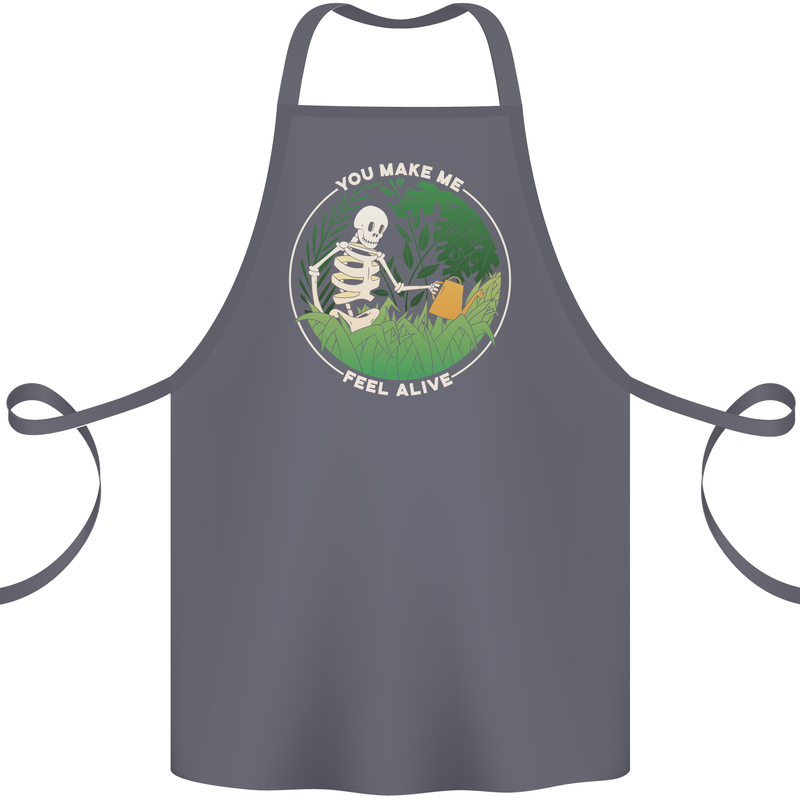 Feel Alive Gardening Gardener Plants Skull Cotton Apron 100% Organic Steel