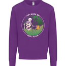 Feel Alive Gardening Gardener Plants Skull Kids Sweatshirt Jumper Purple