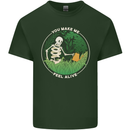 Feel Alive Gardening Gardener Plants Skull Mens Cotton T-Shirt Tee Top Forest Green
