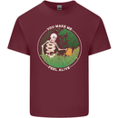 Feel Alive Gardening Gardener Plants Skull Mens Cotton T-Shirt Tee Top Maroon