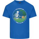 Feel Alive Gardening Gardener Plants Skull Mens Cotton T-Shirt Tee Top Royal Blue