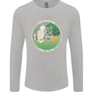 Feel Alive Gardening Gardener Plants Skull Mens Long Sleeve T-Shirt Sports Grey