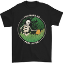 Feel Alive Gardening Gardener Plants Skull Mens T-Shirt Cotton Gildan Black