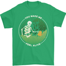 Feel Alive Gardening Gardener Plants Skull Mens T-Shirt Cotton Gildan Irish Green