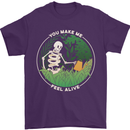 Feel Alive Gardening Gardener Plants Skull Mens T-Shirt Cotton Gildan Purple