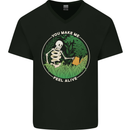 Feel Alive Gardening Gardener Plants Skull Mens V-Neck Cotton T-Shirt Black