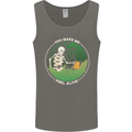 Feel Alive Gardening Gardener Plants Skull Mens Vest Tank Top Charcoal