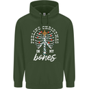 Feeling Christmas In My Bones Childrens Kids Hoodie Forest Green