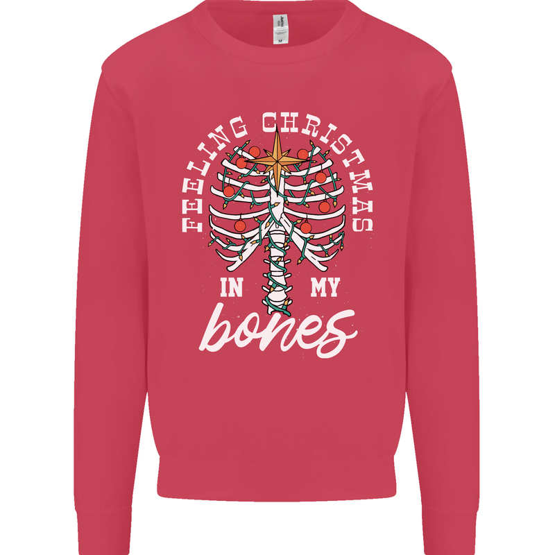 Feeling Christmas In My Bones Kids Sweatshirt Jumper Heliconia
