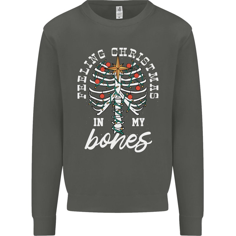 Feeling Christmas In My Bones Kids Sweatshirt Jumper Storm Grey