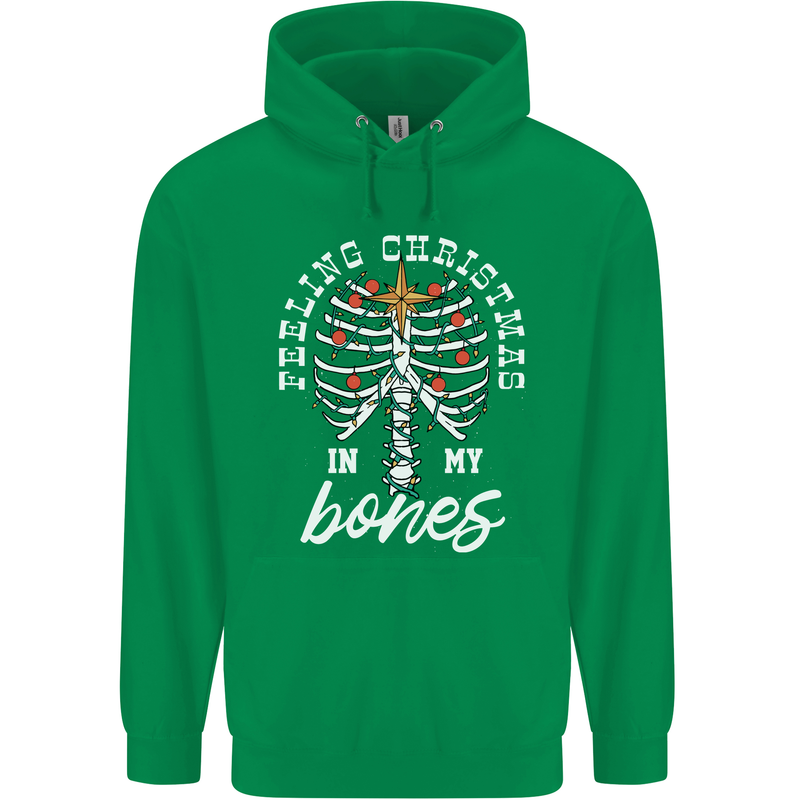 Feeling Christmas In My Bones Mens 80% Cotton Hoodie Irish Green