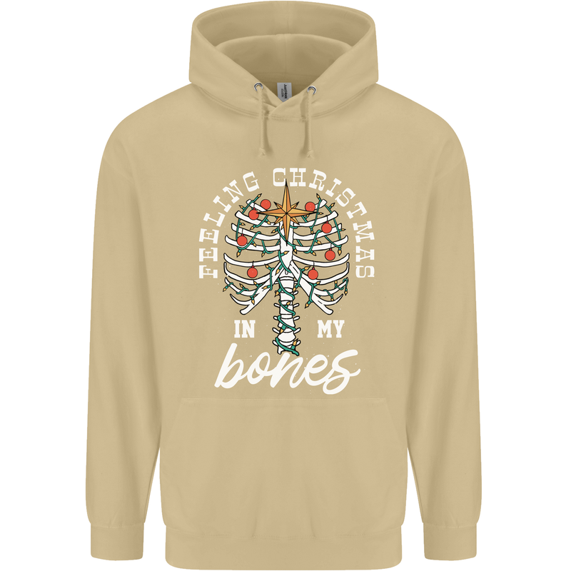 Feeling Christmas In My Bones Mens 80% Cotton Hoodie Sand