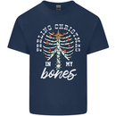Feeling Christmas In My Bones Mens Cotton T-Shirt Tee Top Navy Blue