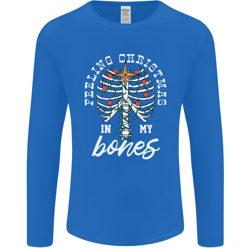 Feeling Christmas In My Bones Mens Long Sleeve T-Shirt Royal Blue