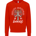 Feeling Christmas In My Bones Mens Sweatshirt Jumper Bright Red