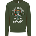 Feeling Christmas In My Bones Mens Sweatshirt Jumper Forest Green