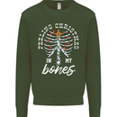 Feeling Christmas In My Bones Mens Sweatshirt Jumper Forest Green