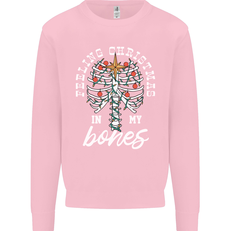Feeling Christmas In My Bones Mens Sweatshirt Jumper Light Pink